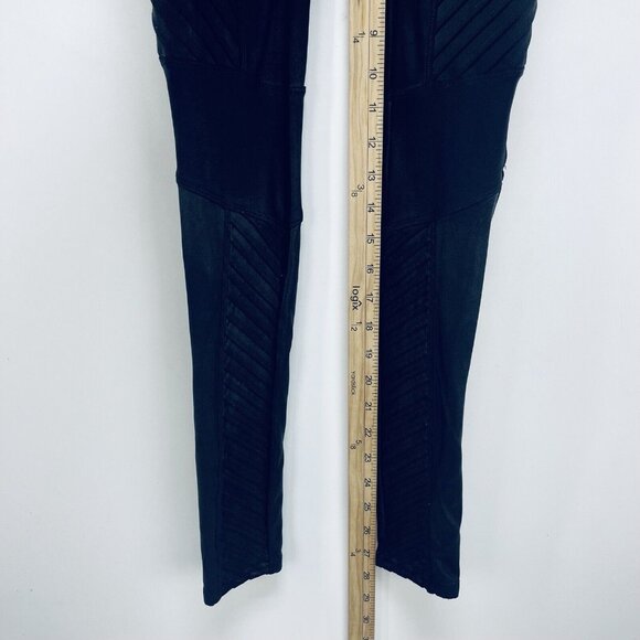 Spanx Leggins Size S Women’s Moto Faux Leather High Rise Black - Picture 8 of 14